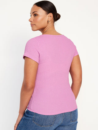 Camiseta Entallada Cuello Cuadrado