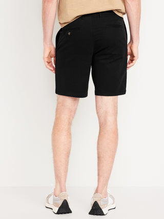 Pantalones cortos chinos delgados con rotación flexible incorporada, entrepierna de 8 pulgadas.