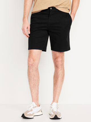 Pantalones cortos chinos delgados con rotación flexible incorporada, entrepierna de 8 pulgadas.