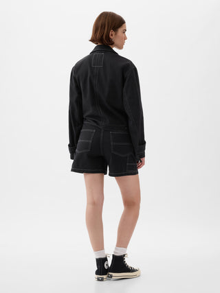 Short Denim Talle Medio con Bolsillos