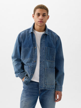 Chaqueta Denim con Bolsillos Delanteros