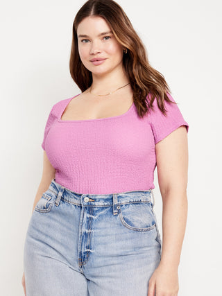 Camiseta Entallada Cuello Cuadrado