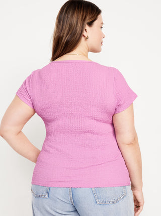 Camiseta Entallada Cuello Cuadrado