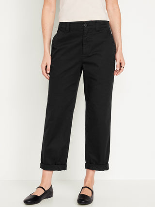 Pantalón Recto Talle Alto con Bolsillos