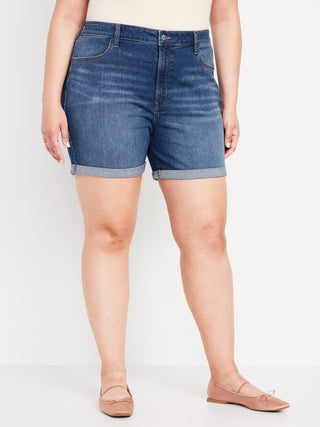 Short Denim Talle Alto con Bolsillos