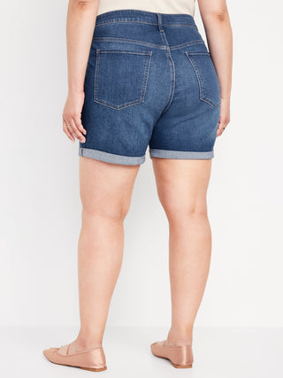 Short Denim Talle Alto con Bolsillos