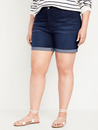 Short Denim Talle Alto con Bolsillos