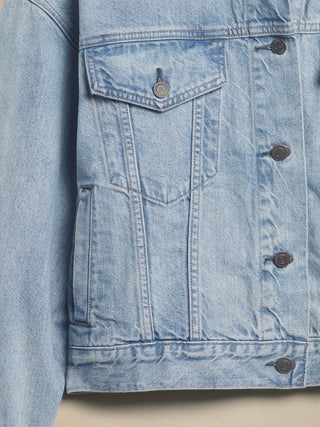 Jacket Denim con Bolsillos Laterales