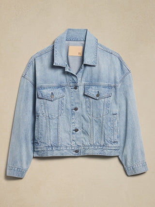 Jacket Denim con Bolsillos Laterales