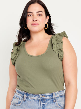 Blusa sin Mangas con Volantes