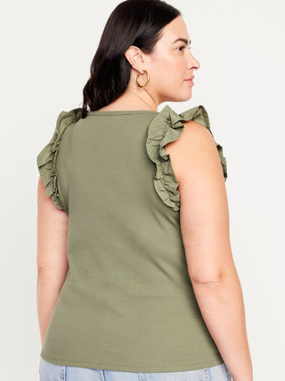 Blusa sin Mangas con Volantes