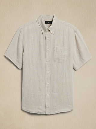Camisa de Lino con Bolsillo