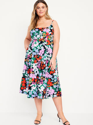 Vestido con Tirantes Ajustables Estampado Floral
