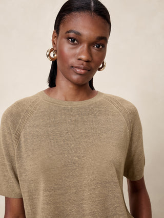 Blusa Manga Corta con Lino