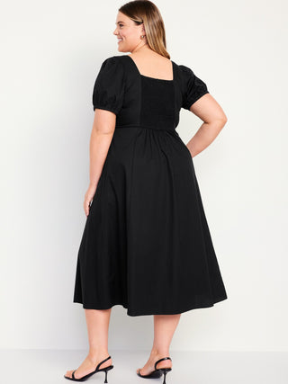 Vestido Midi con Cintura Imperio de Algodón