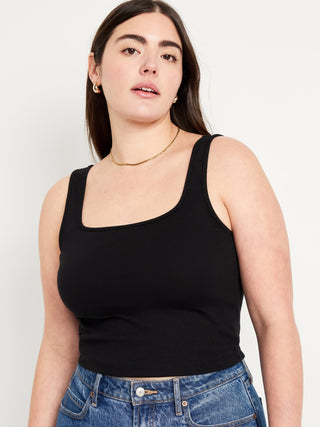 Camiseta sin Mangas de Punto de Canalé