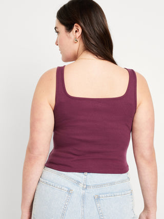 Camiseta sin Mangas de Punto de Canalé