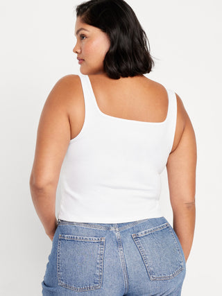 Camiseta sin Mangas de Punto de Canalé