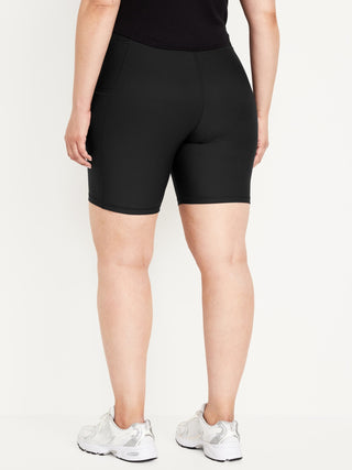 High-Waisted Sports Shorts with Pockets