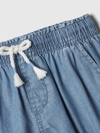 Short con Cintura Elástica Denim