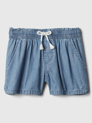 Short con Cintura Elástica Denim