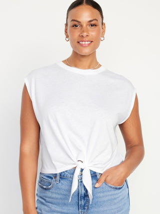Blusa Cuello Redondo de Punto Acanalado