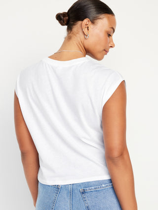 Blusa Cuello Redondo de Punto Acanalado