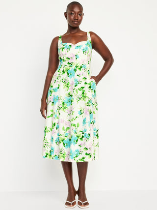 Vestido Escote Corazón con Estampado Floral