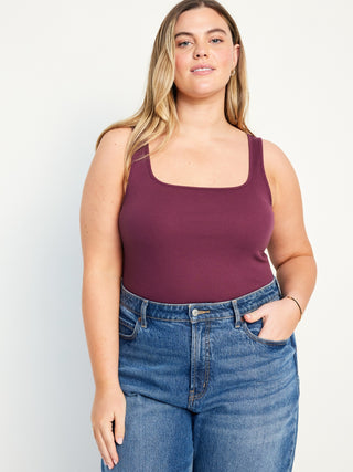 Camiseta sin Mangas de Punto de Canalé