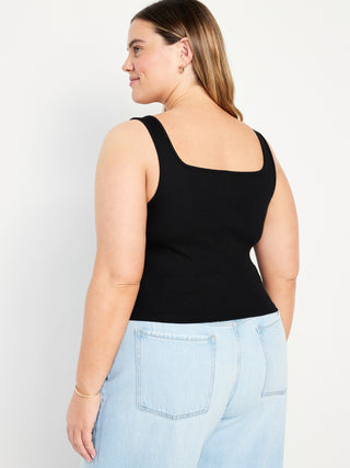 Camiseta sin Mangas de Punto de Canalé