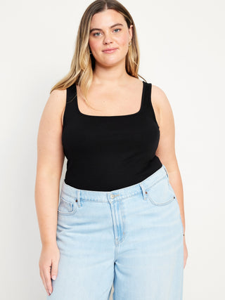Camiseta sin Mangas de Punto de Canalé