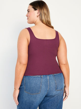 Camiseta sin Mangas de Punto de Canalé