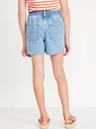 Short Denim con Talle Alto y Bolsillos