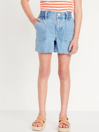 Short Denim con Talle Alto y Bolsillos