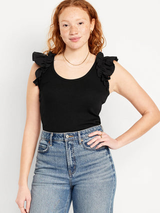 Blusa sin Mangas con Volantes