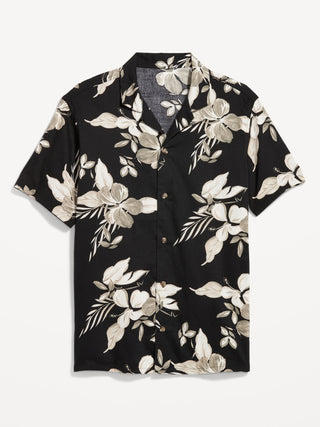 Camisa Manga Corta con Estampado Tropical