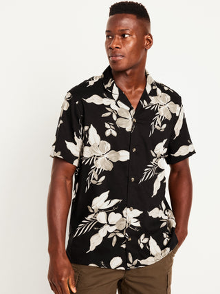 Camisa Manga Corta con Estampado Tropical