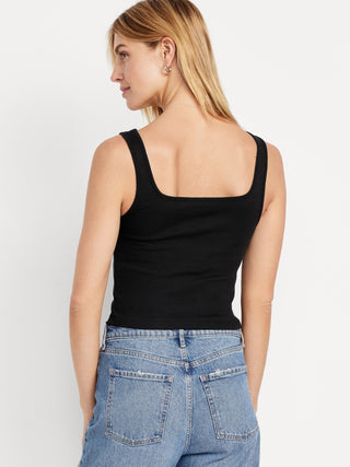 Camiseta sin Mangas de Punto de Canalé