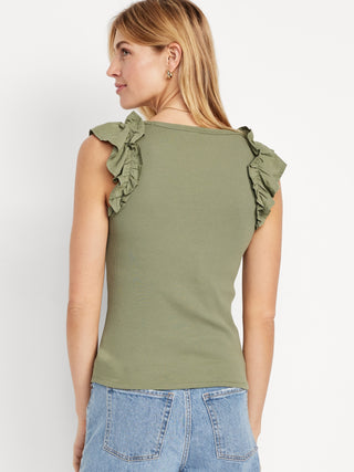Blusa sin Mangas con Volantes
