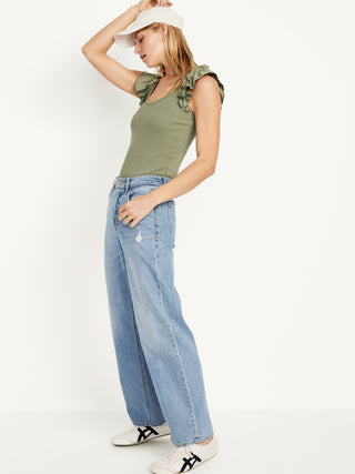 Blusa sin Mangas con Volantes