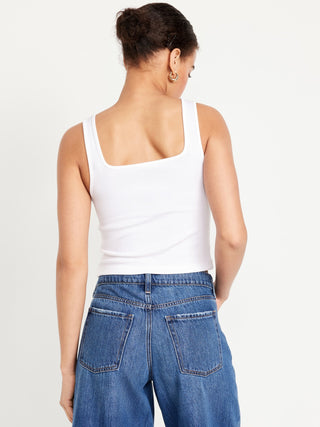 Camiseta sin Mangas de Punto de Canalé