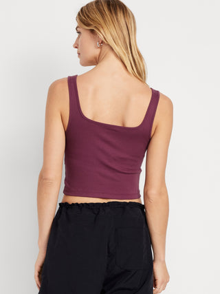 Camiseta sin Mangas de Punto de Canalé