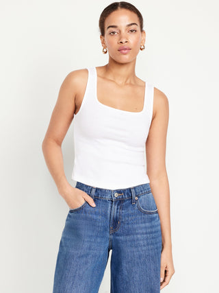 Camiseta sin Mangas de Punto de Canalé