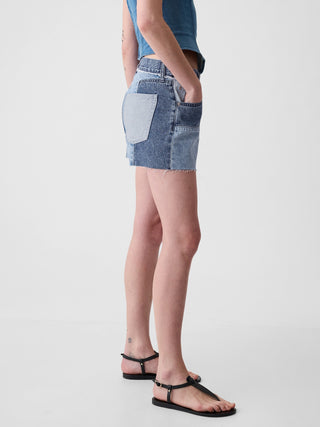 Short Denim Talle Bajo Patchwork