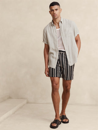 Camisa de Lino con Bolsillo