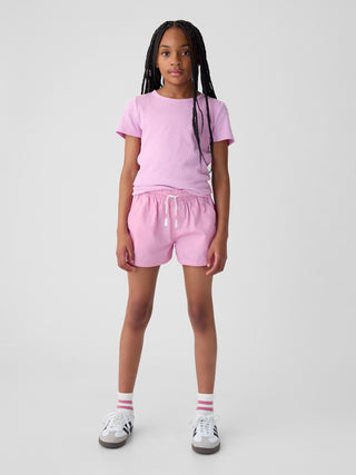 Short con Cintura Elástica de Algodón, Niña