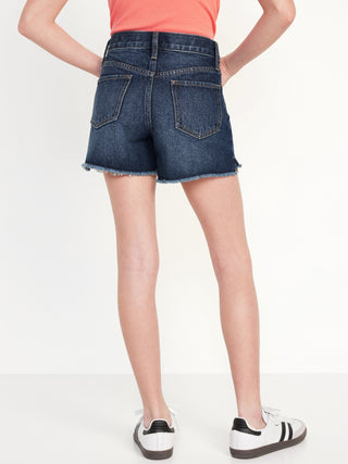 Short Denim Talle Alto con Encaje, Niña