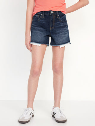 Short Denim Talle Alto con Encaje, Niña