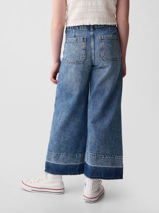 Jeans Wide Leg Talle Alto con Bolsillos, Niña