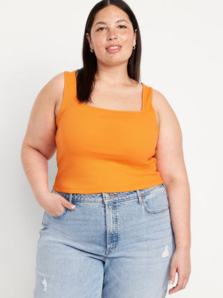 Camiseta sin Mangas de Punto de Canalé